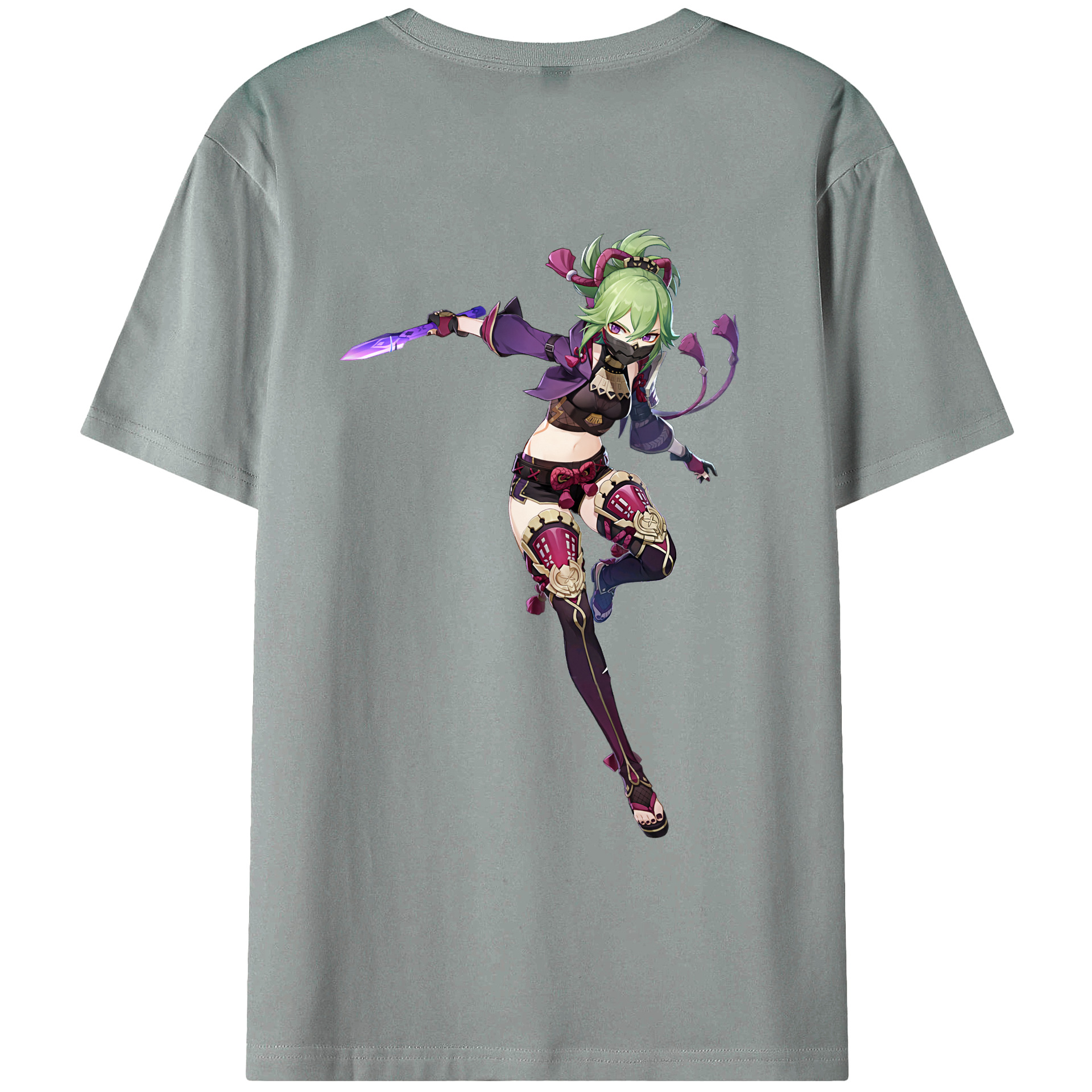 げんし神  久岐忍 くき しのぶ genshin Kuki Shinobu 綿100％ メンズ半袖Tシャツ（バックプリント） 通気性
